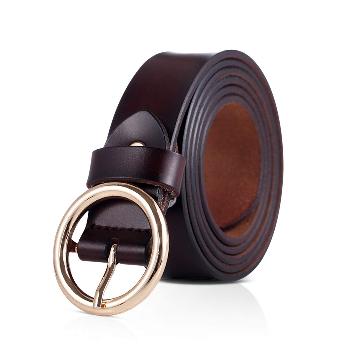 Elegant Women's Leather Belt for Jeans & Casual Wear - DORRISO Genuine Leather Waist Belt for Ladies | Perfect for Office, Date & Everyday Outfits