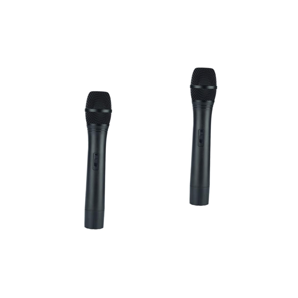 2-Pack Black Performance Microphone Props - Realistic Microphone Models for Stage Shows, Karaoke, Cosplay & Music Performances - Perfect for Singers, DJs & Actors