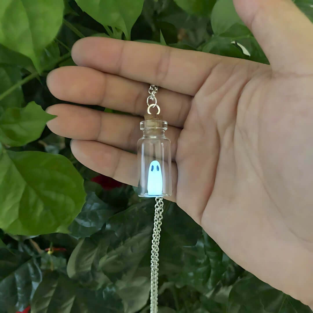 Adopt A Ghost Light Up Halloween Drop Earrings & Necklace Set | XC115 | Spooky Party Accessories for Women & Teens