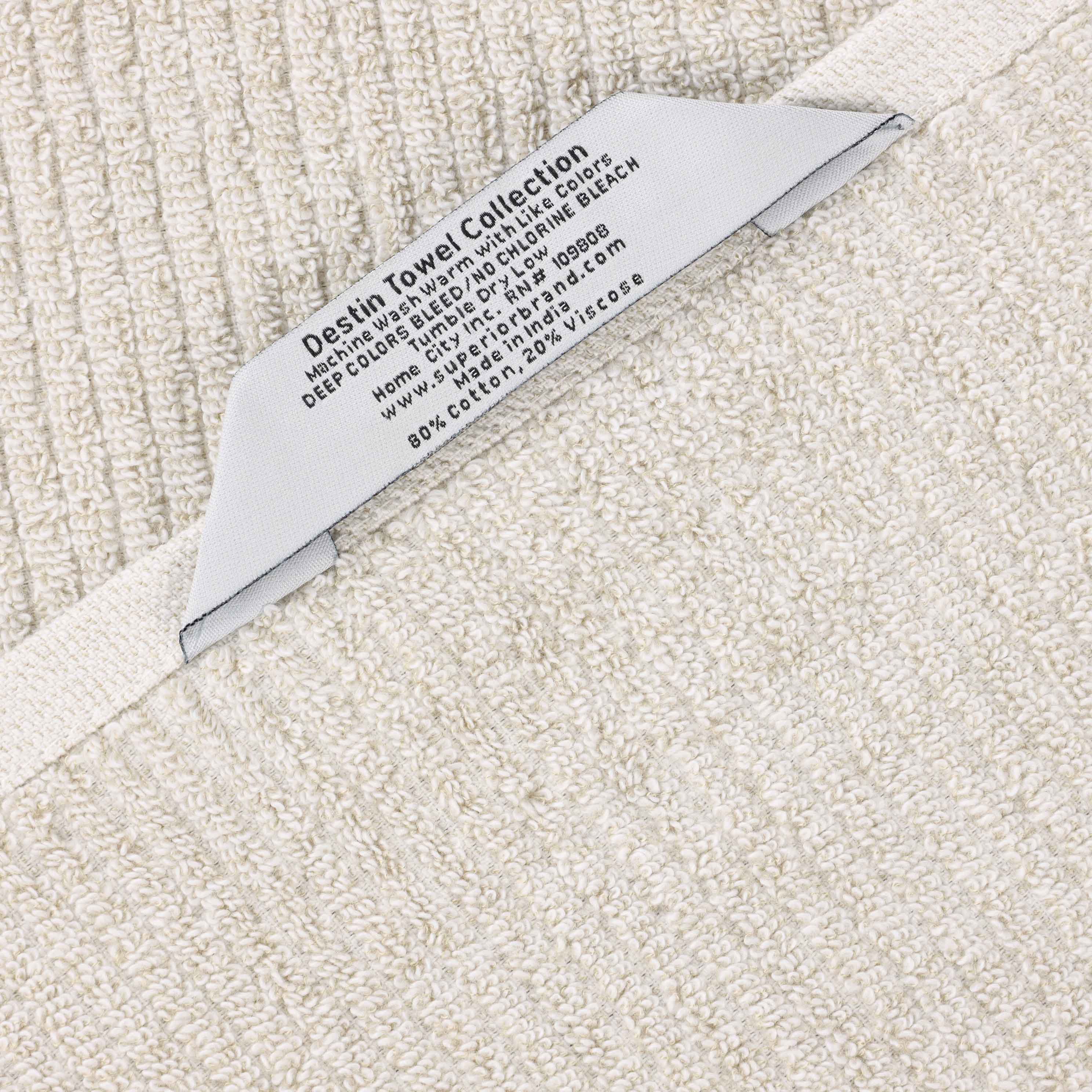 Premium Cotton Blend Ribbed Bath Towels Set of 2 - Ultra Absorbent & Soft Bath Sheets for Spa, Gym & Luxury Bathroom - Destin Collection