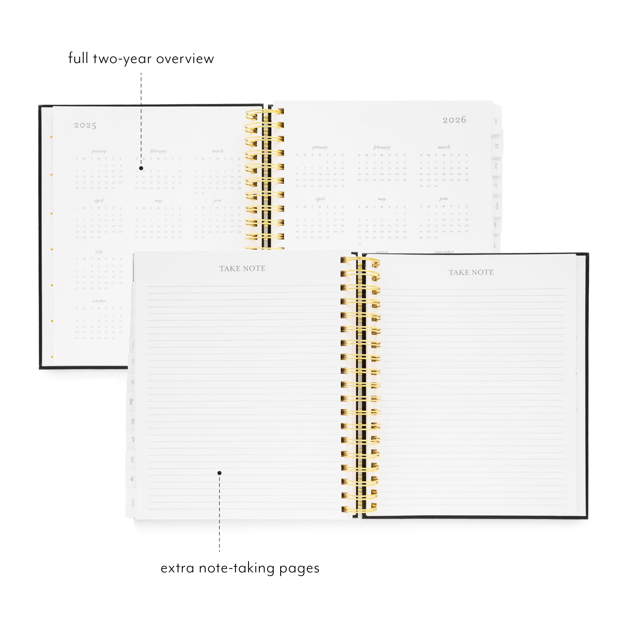 Sugar Paper 2025 Daily Spiral Planner - January to December 12-Month Calendar with Hourly Format, 7.75