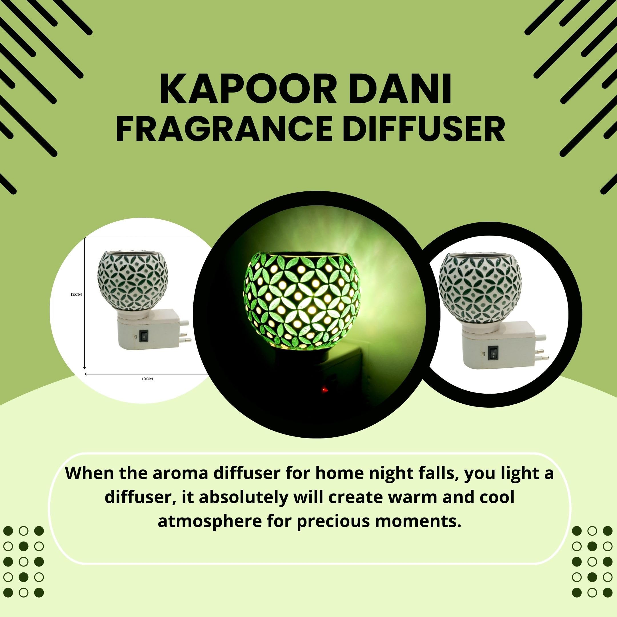 Premium Ceramic Aroma Diffuser & Night Light - Essential Oil Warmer with On/Off Switch, Camphor Burner for Home Fragrance, Yoga & Meditation Room Decor - Perfect for Bedroom, Spa and Relaxation Spaces
