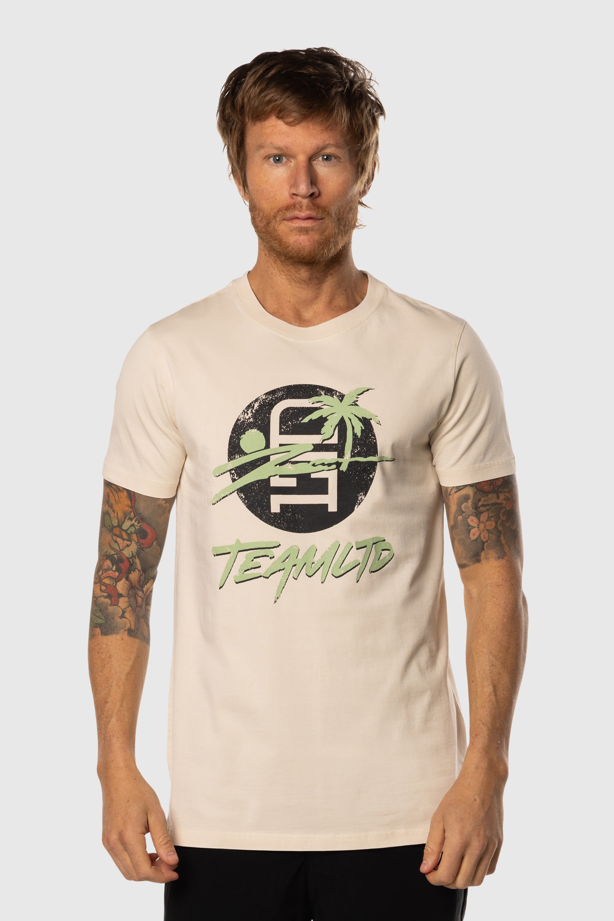 Vintage Black Logo Palm Print T-Shirt - Soft Cotton Tee for Men & Women - Casual Streetwear for Everyday Wear