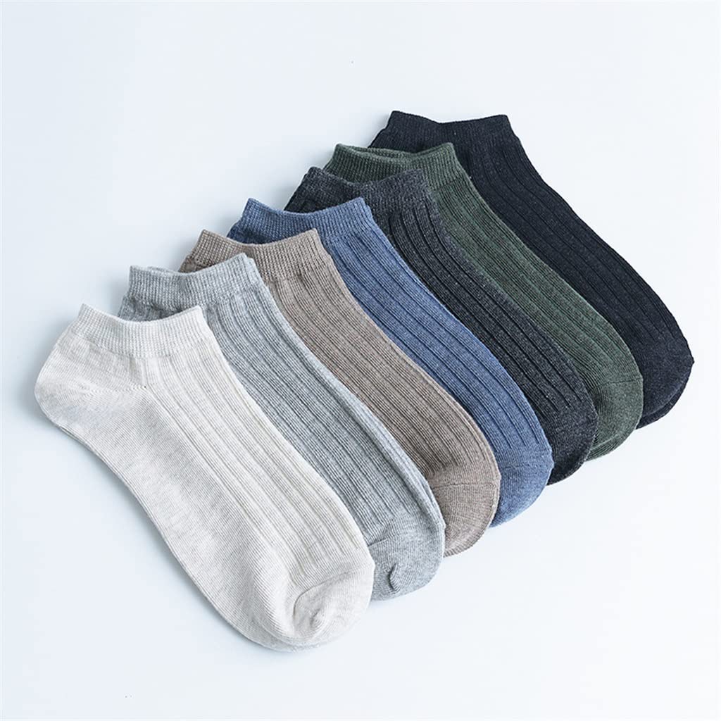 MJWDP 5 Pairs Men's Cotton Breathable Invisible Short Socks for Summer - Comfortable No Show Socks for Men (One Size) - Perfect for Casual Wear, Sports & Daily Activities