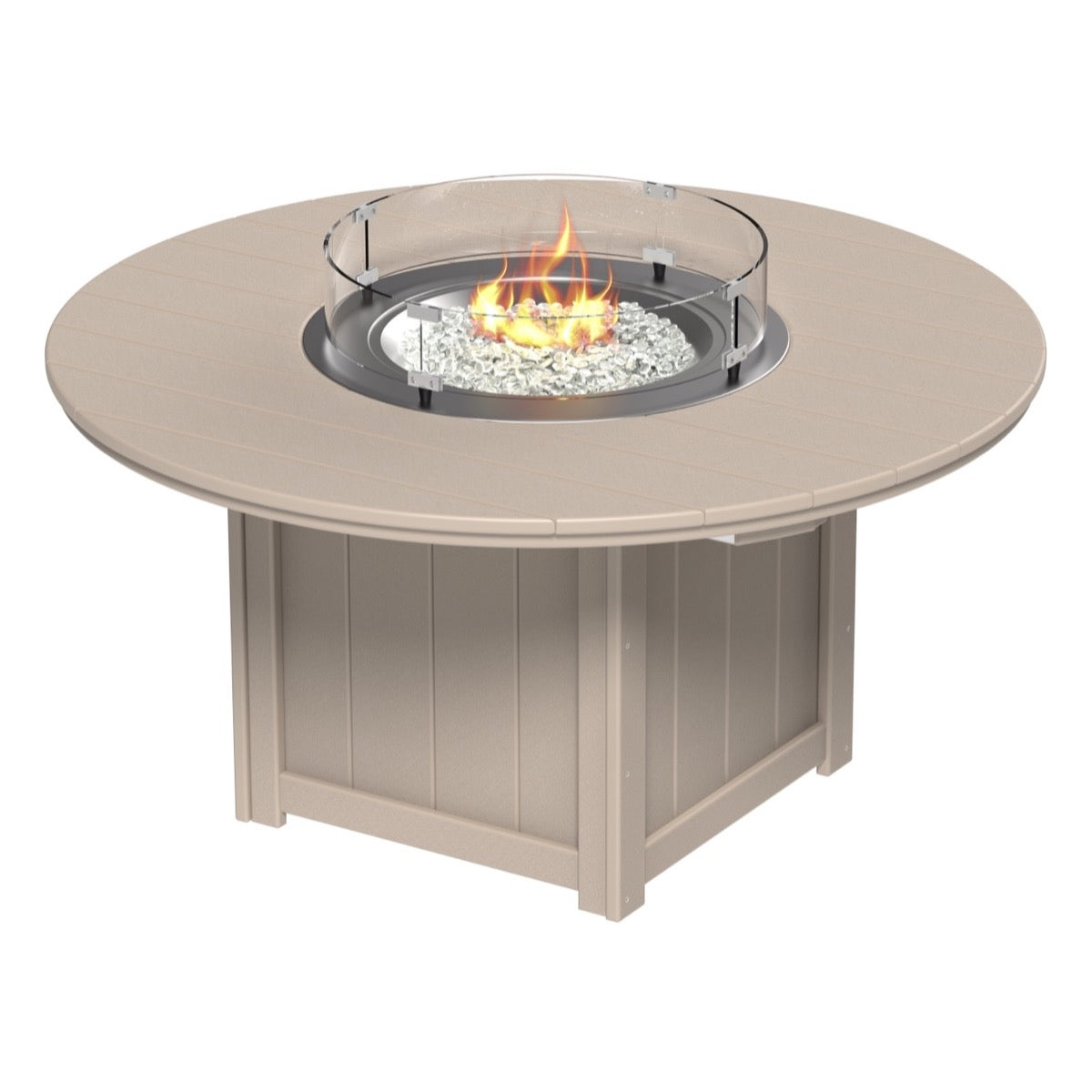 LuxCraft Lumin 60-Inch Round Fire Table - Outdoor Propane Fire Pit for Patio, Backyard, and Poolside Gatherings