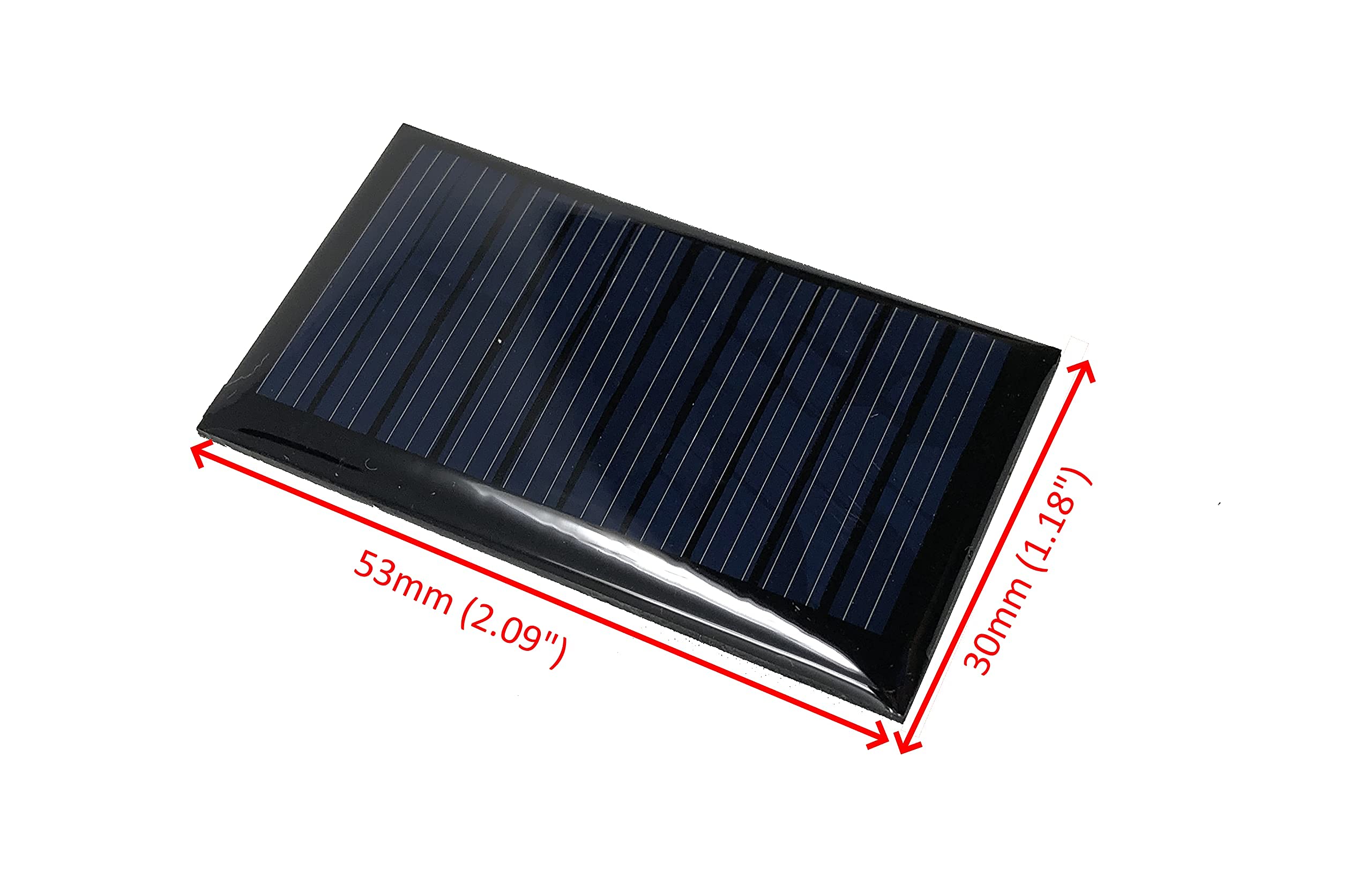 AMX Solar 5V 30mA 53x30mm Micro Mini Solar Panel Cells for DIY Projects, Toys, Classrooms & Labs - Perfect for Solar Charging 3.6V Devices, Science Experiments & Educational Activities