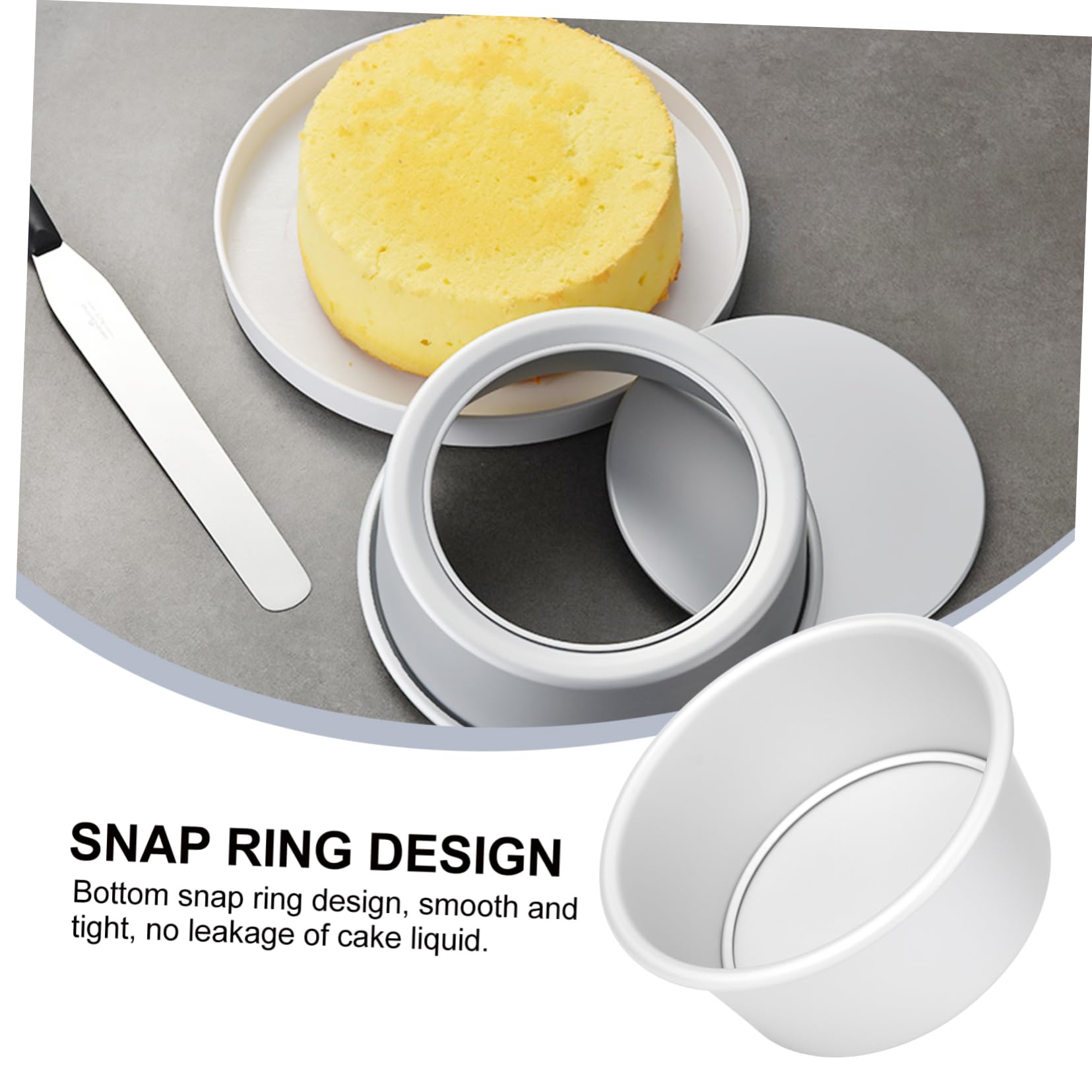 DOITOOL 6-Inch Anodized Aluminum Round Cake Pan with Removable Bottom - Perfect for Baking Birthday Cakes, Wedding Cakes & Desserts