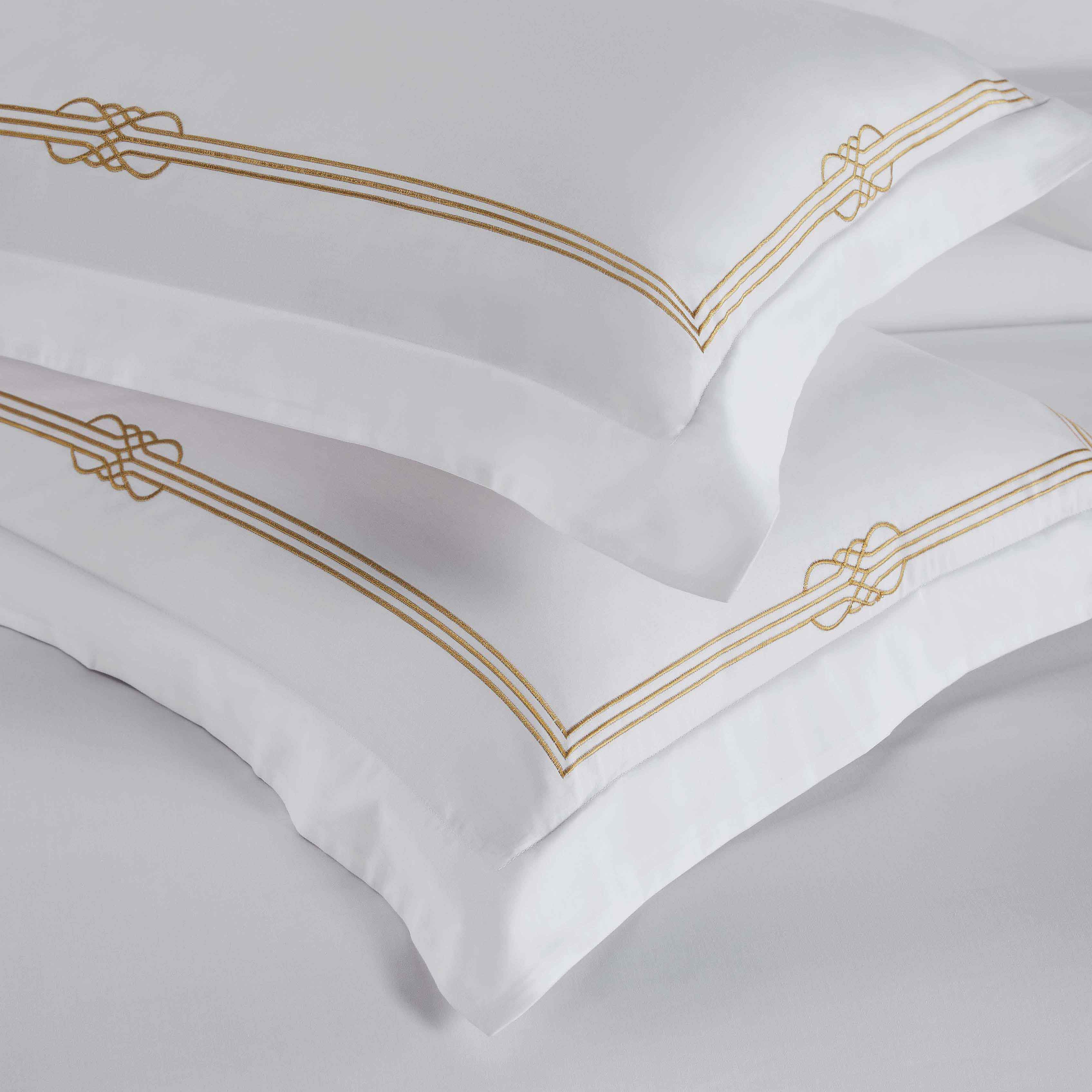 Premium Moonlawn Cotton 3-Piece Duvet Cover Set with Gold Embroidery - Luxury Bedding for Master Bedroom, Guest Room & Dorm Decor