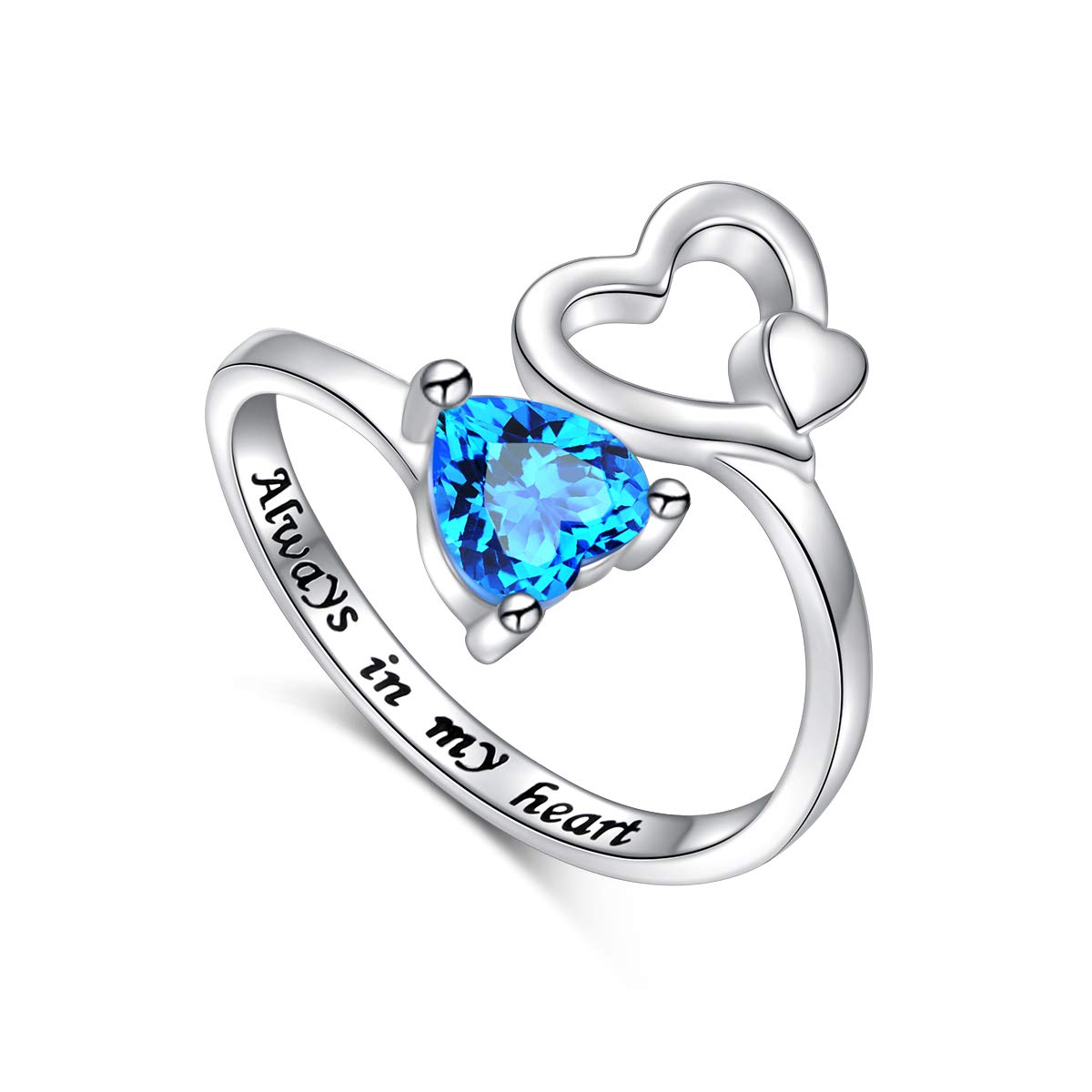 FLYOW Adjustable 925 Sterling Silver Animal Rings - Dog Cat Paw Print Spiral Wrap Twist Open Heart Ring Jewelry for Women & Girls | Perfect Birthday Gifts, Valentine's Day Present, Everyday Fashion Accessory