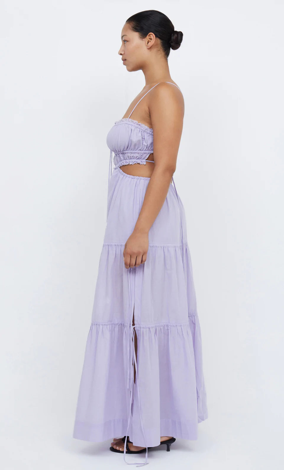 Alexandra Tie Maxi Dress in Lilac - Elegant Flowy Long Dress for Women, Perfect for Weddings, Parties & Summer Outings