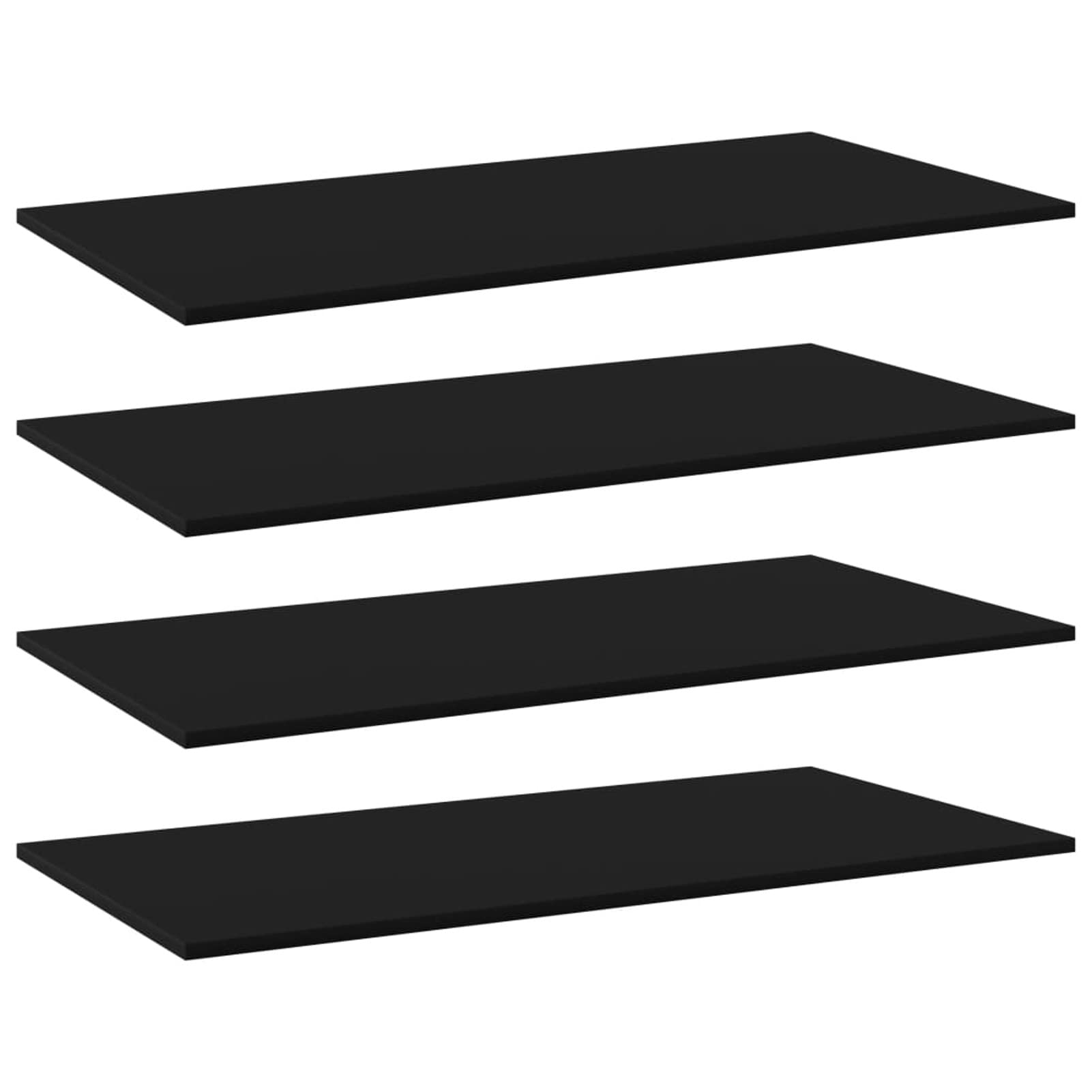 Tidyard 4-Piece Black Bookshelf Replacement Panels - 39.4 x 19.7 x 0.6 Inches Chipboard Shelves for Bookcase & Storage Cabinet - Perfect for Home Office, Living Room & Bedroom Organization