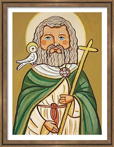 St David Print - Catholic Saint Painting, Religious Wall Art & Christening Gift for St David's Day | Home Decor, Church Display, Spiritual Inspiration