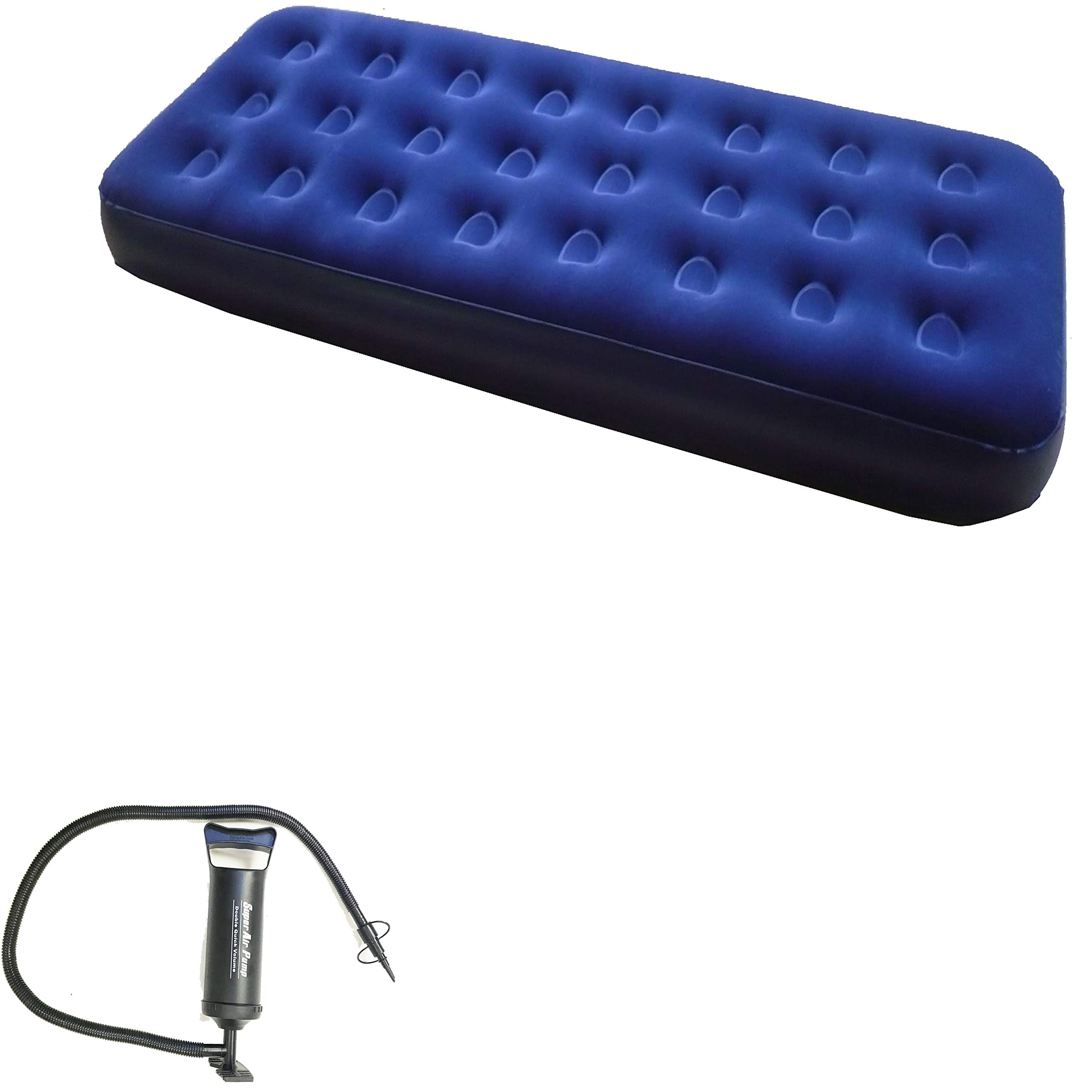 Zaltana Single Size Air Mattress with Built-in 5L Double Action Pump - Portable Inflatable Bed for Camping, Guest Room & Travel - Quick Inflation & Comfort Support
