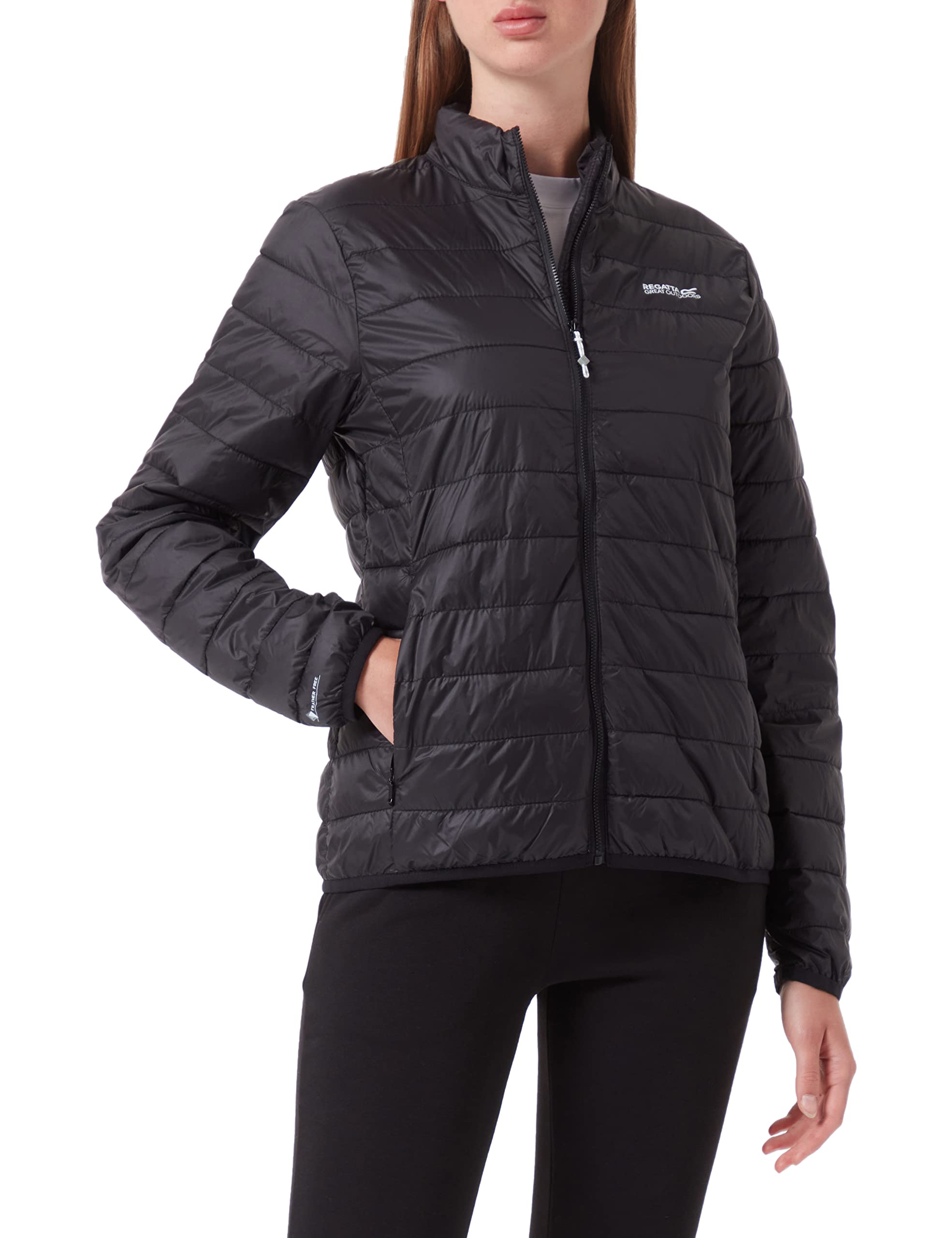 Regatta Women's Hillpack Padded Jacket - Lightweight Waterproof Winter Coat, Size 8 US (Black) - Perfect for Hiking, Camping & Outdoor Adventures