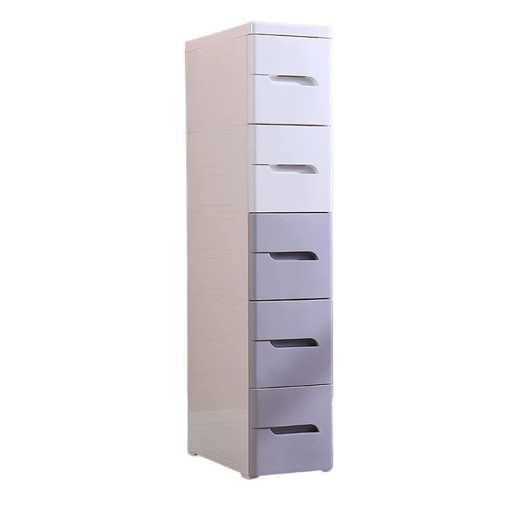 ZHAOSHUNLI 20cm Narrow Gap Storage Cabinet - 3-Tier Bathroom, Bedside, Kitchen Organizer with Drawers (White-Gray) | Perfect for Small Spaces, Clutter-Free Home & Apartment Storage Solutions