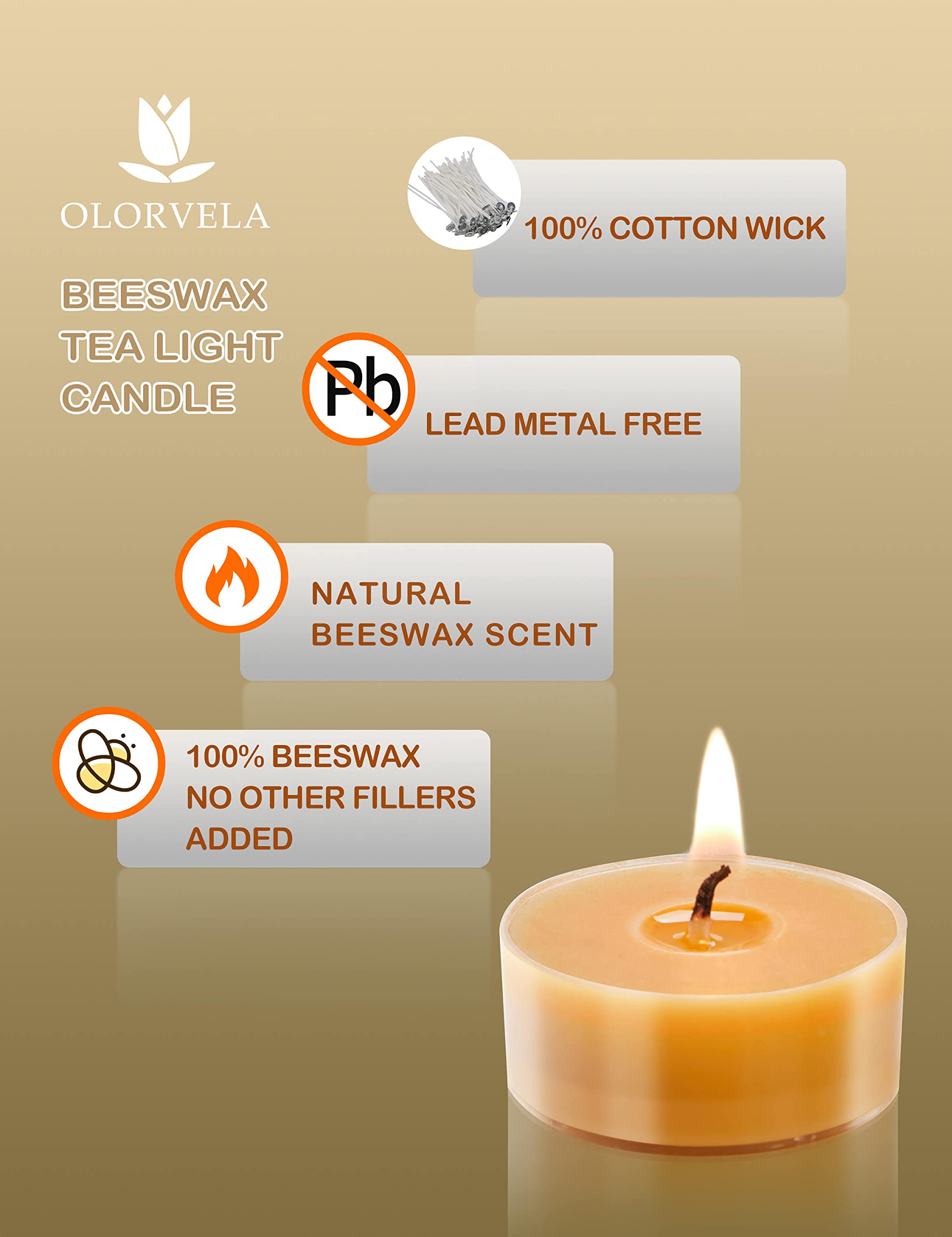 12-Pack Pure Beeswax Tea Light Candles | Handmade Natural Beeswax Candles with 4-Hour Burn Time | Clear Cup Design for Home Decor, Romantic Dinners & Aromatherapy