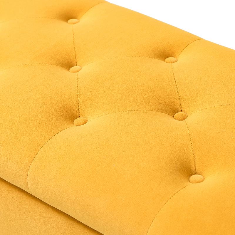 Lenore Upholstered Storage Bench with Cushion Seat - Modern Upholstered Ottoman for Bedroom, Living Room & Entryway - Multi-Functional Storage Furniture for Home Organization