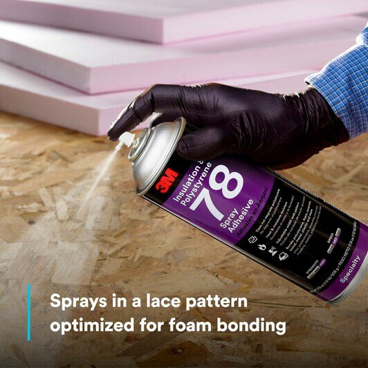 3M Polystyrene Foam Insulation Spray Adhesive 78 (12 Pack) - Strong Bonding for Home Insulation, DIY Projects, and Construction Applications