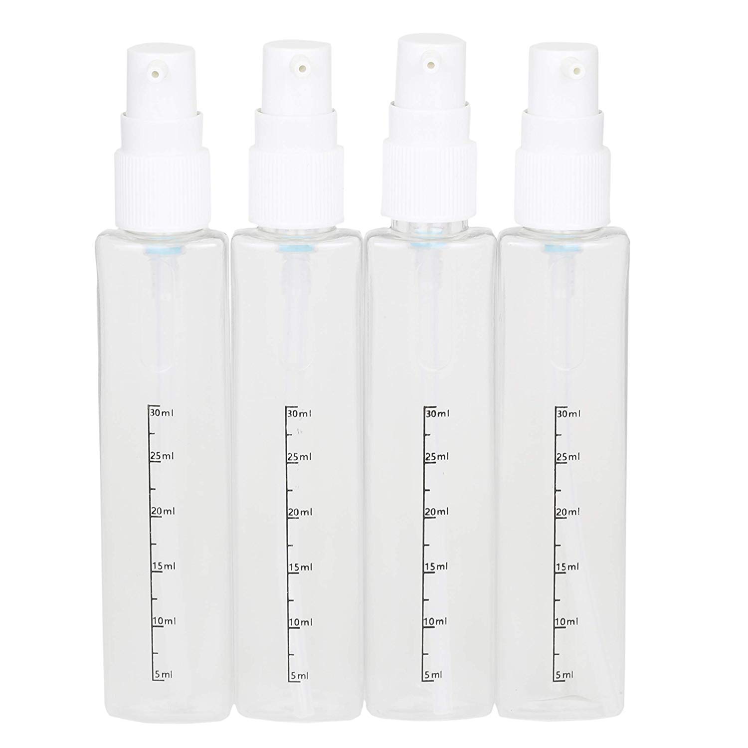 Styxon 4-in-1 Travel Bottle Dispenser Set - 4 Empty 1.4oz (40ml) Reusable Cosmetic Containers for Sanitizer, Soap, Lotion & Skincare - Leakproof ABS Plastic - Perfect for Travel, Gym, Camping & Daily Essentials Organization