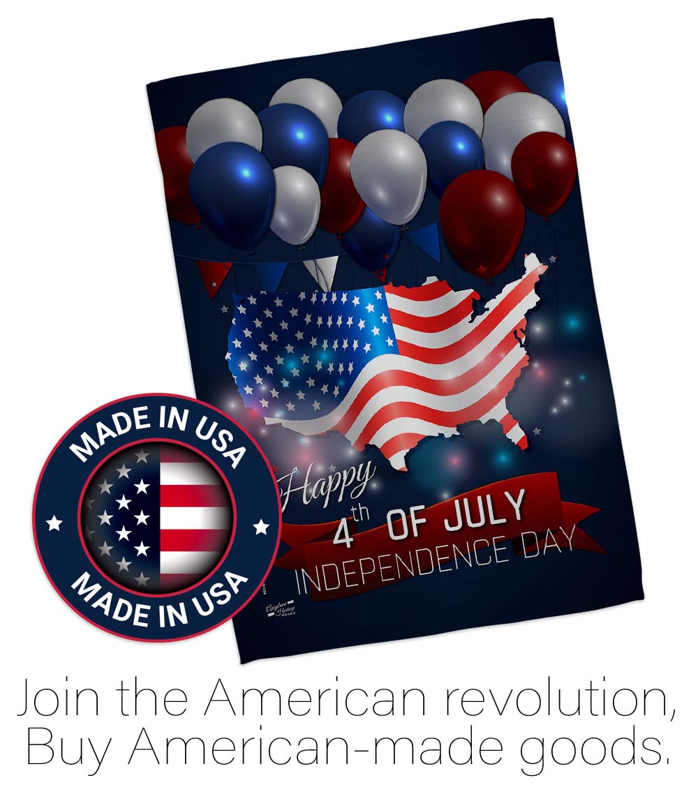 July 4th Garden Flag Set with Stand - Patriotic American Decor for BBQ & Yard