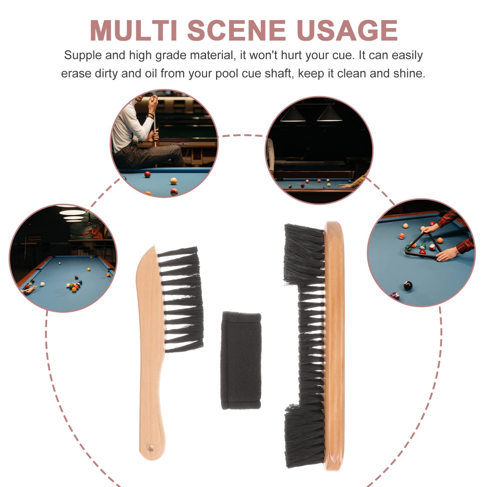 Professional Billiard Cleaning Kit - Pool Cue Shaft Polisher & Cleaner Set for Wooden Billiards, Snooker & Cotton Tables | Perfect for Home Game Rooms & Pool Hall Maintenance