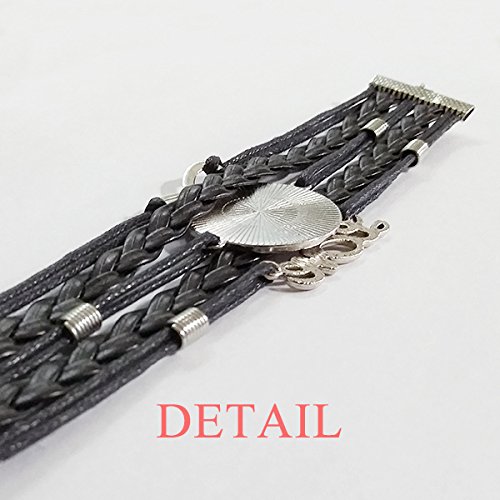 DIYthinker Elephant Sketch Bracelet - Handmade Twisted Leather Rope Wristband with Long Teeth Animal Portrait, Unique Love Accessory Gift for Women Men (Perfect for Casual Wear, Date Nights & Festival Gifts)