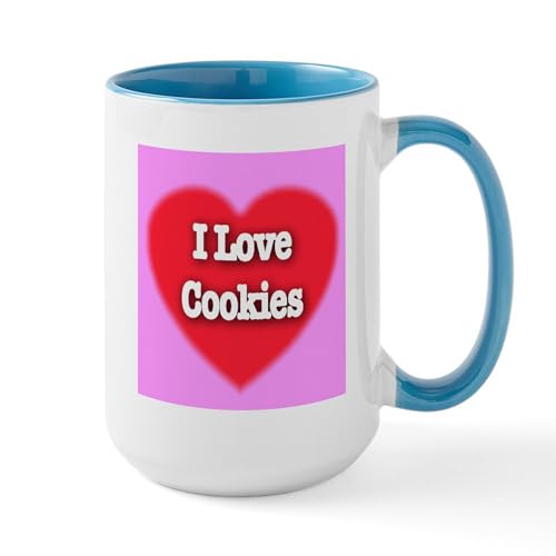 White/Blue Inside - I Love Cookies Large Mug