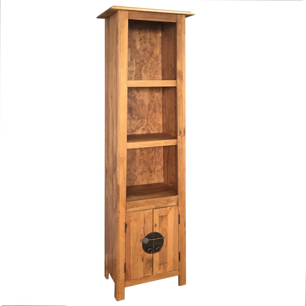 Freestanding Bathroom Cabinet with Storage Shelves - Solid Recycled Pinewood Floor Cabinet (18.9