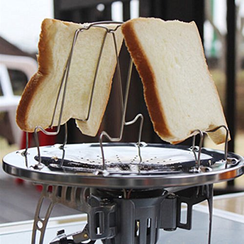 Wlauqueta 4-Slice Camping Toaster - Portable Outdoor BBQ Toast Cooker for Camping, Picnics & Backpacking - Perfect for Breakfast, Sandwiches & Grilled Cheese