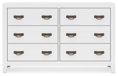 Binterglen 6-Drawer Dresser for Bedroom - Solid Wood Chest of Drawers with Metal Handles, Modern Storage Organizer for Clothes, Bedroom, Nursery & Living Room