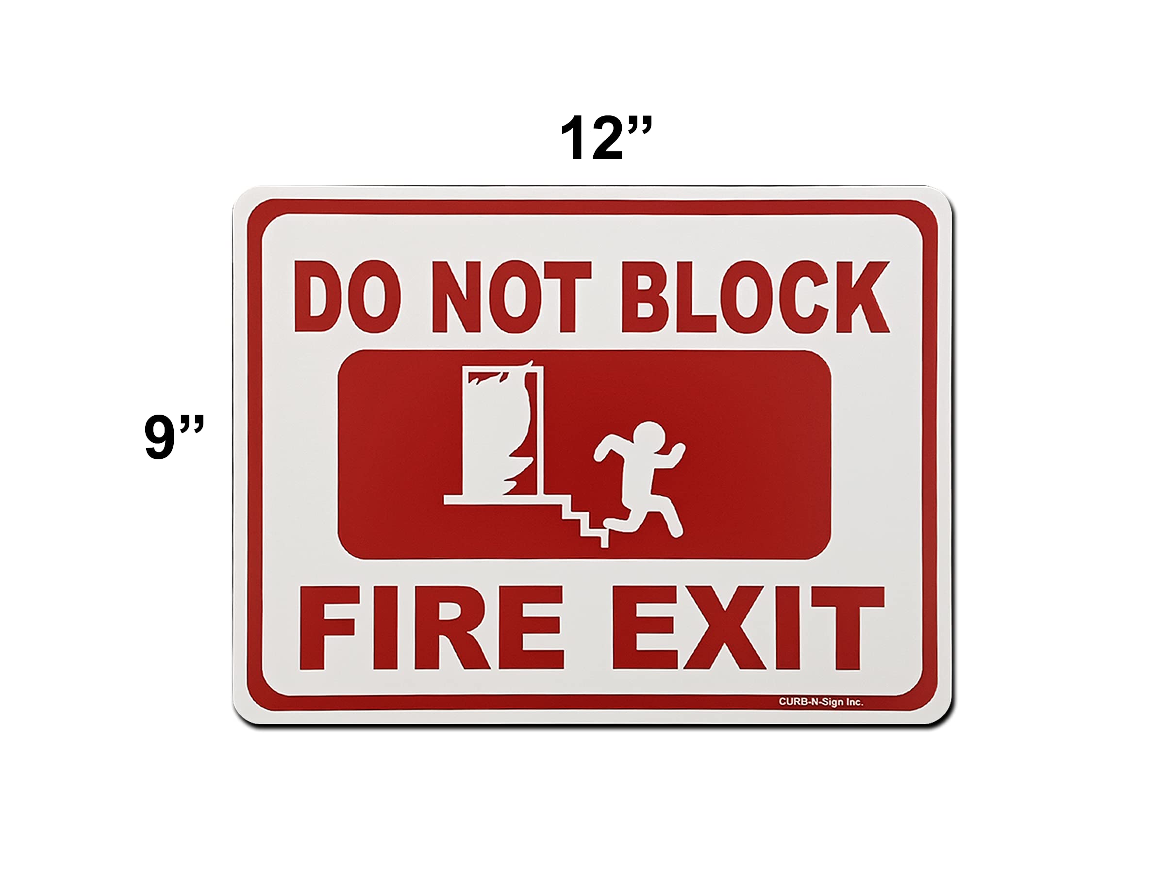 Fire Exit Do Not Block Sign - Large Vinyl Decal (2 Pack) - Easy Peel & Stick Removable Sticker for Doors, Windows & Walls - OSHA Compliant Safety Warning Label for Offices, Warehouses & Public Buildings