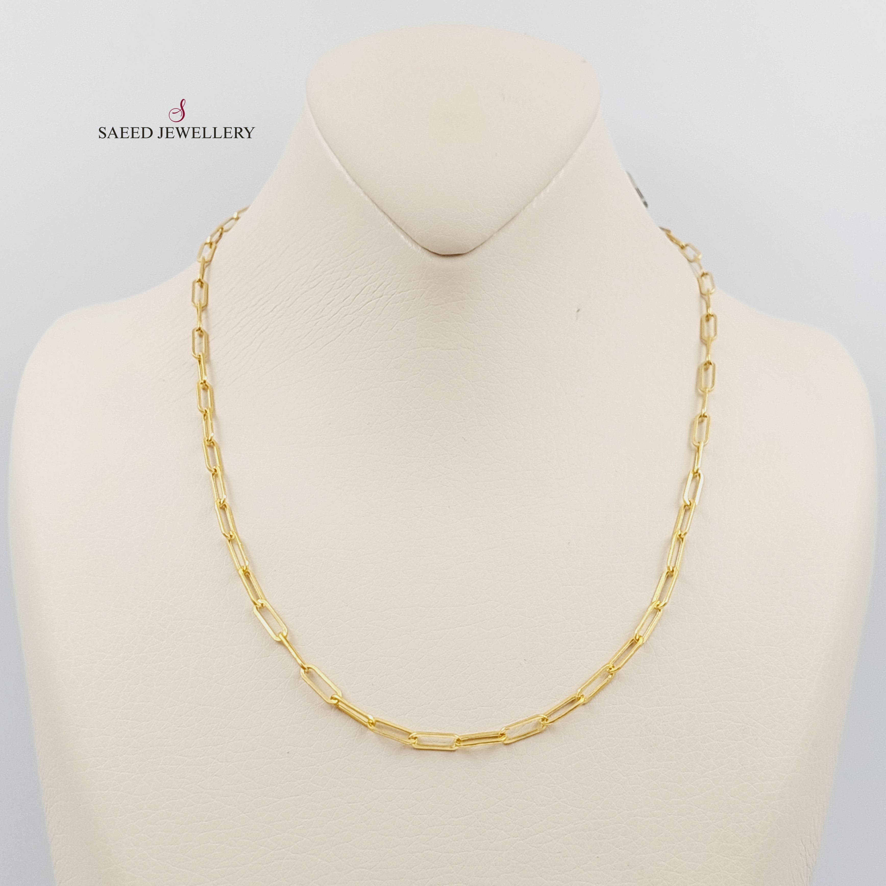 3.5mm Paperclip Chain Necklace 50cm - Stylish Silver Layered Chain for Women, Trendy Minimalist Jewelry for Everyday Wear & Gifts
