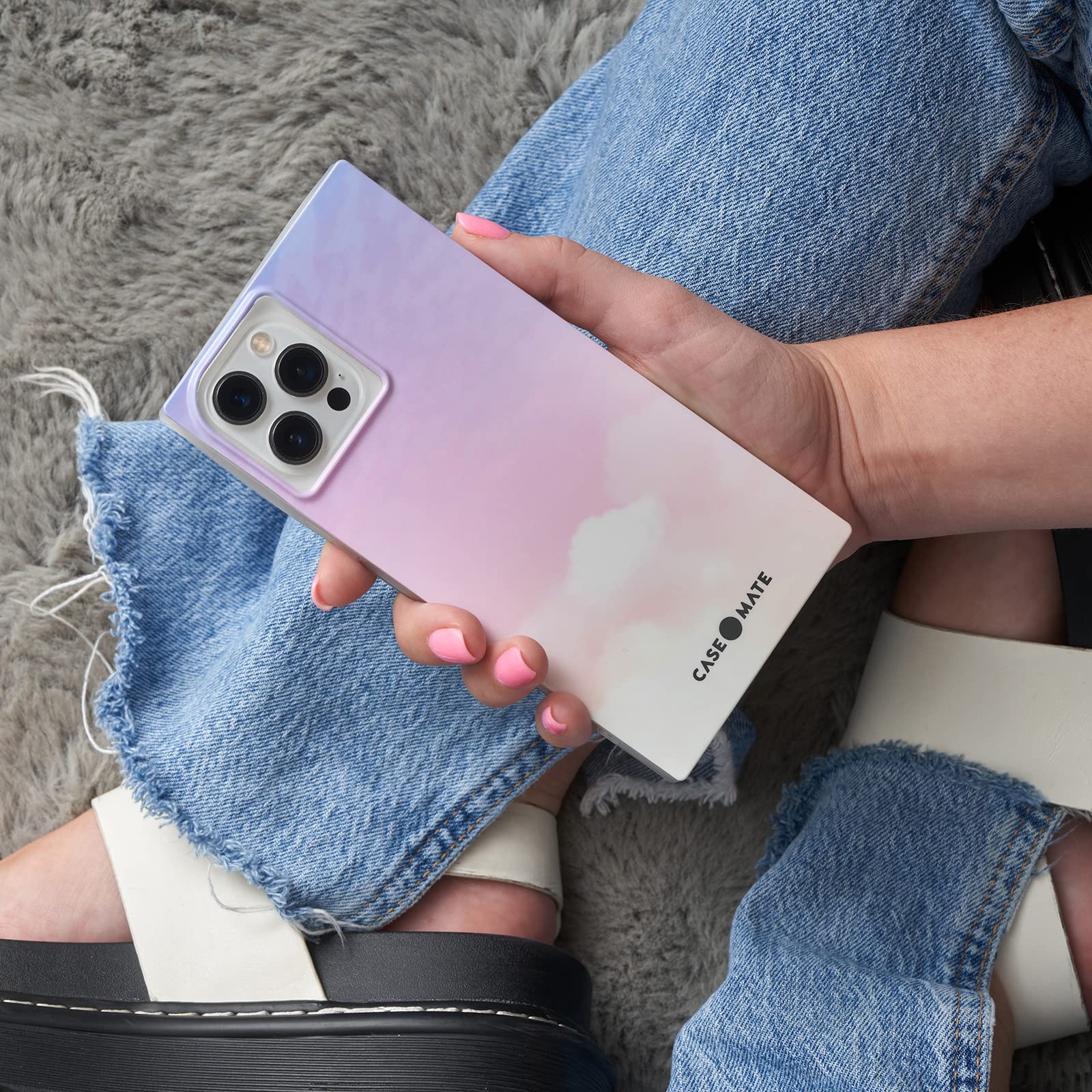 Case-Mate BLOX Square iPhone 12 & 12 Pro Case - Slim Lightweight Protective Cover with 10ft Drop Protection - Clouds Design - Perfect for Everyday Use & Outdoor Activities