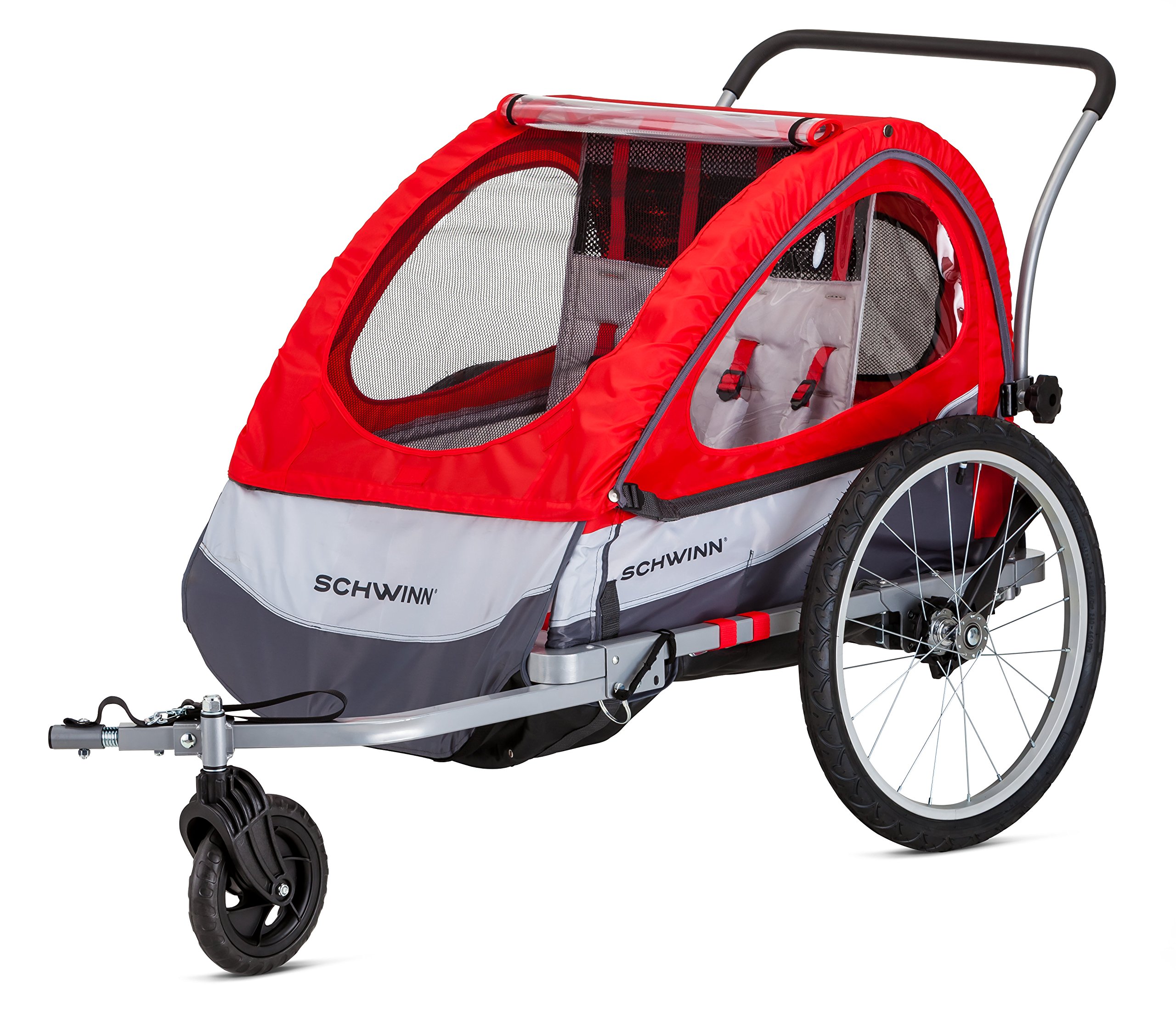 Schwinn Joyrider Echo & Trailblazer Bike Trailer for Kids - Single/Double Seat Baby Carrier with Canopy, 16/20