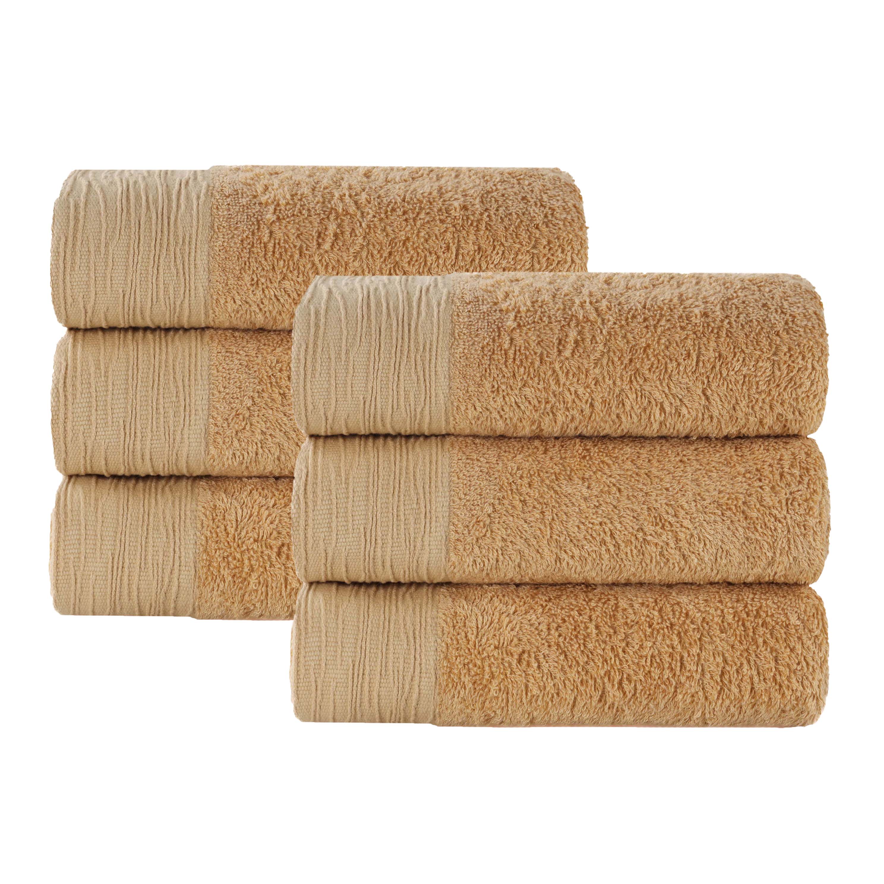 6-Pack Bamboo Rayon Eco-Friendly Fluffy Hand Towels | Soft, Absorbent & Sustainable | Perfect for Bathroom, Kitchen & Spa Use
