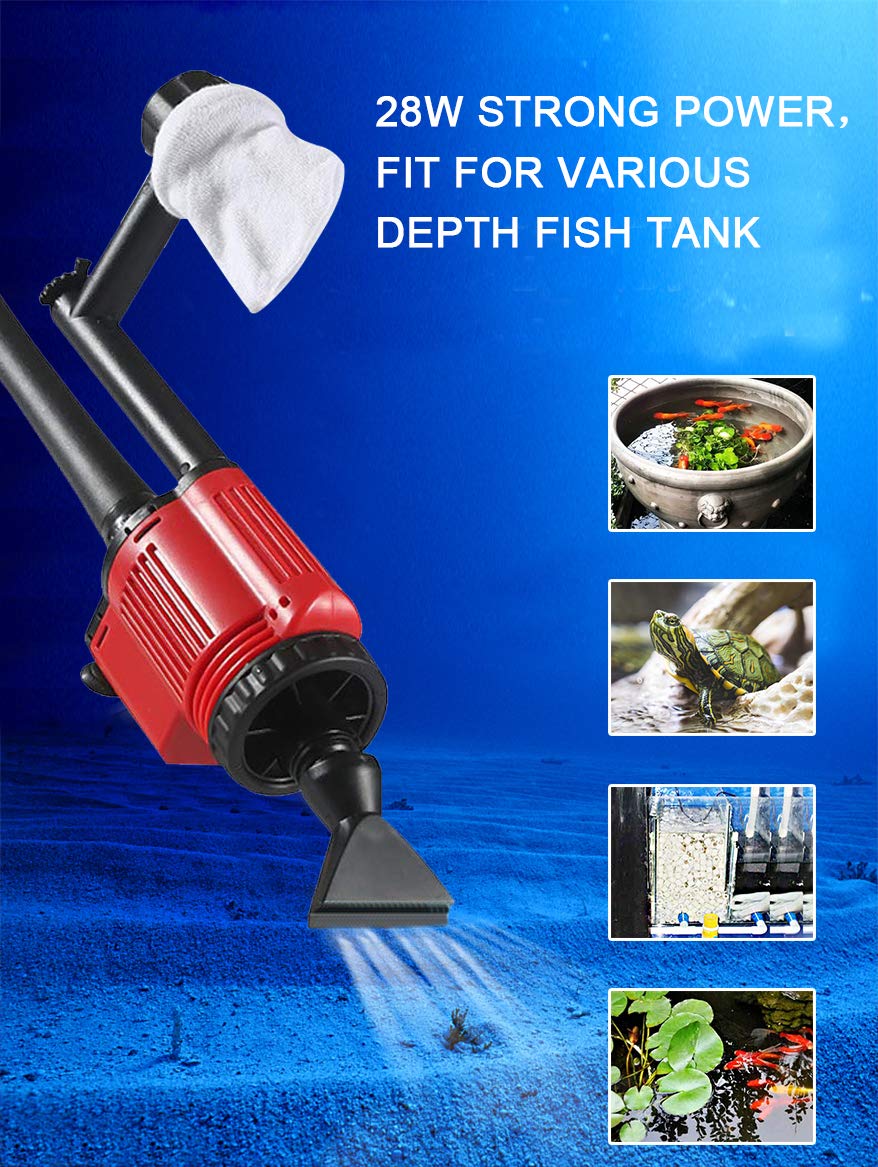 6-in-1 Electric Aquarium Gravel Cleaner - 28W Automatic Fish Tank Vacuum for Easy Cleaning & Water Changes