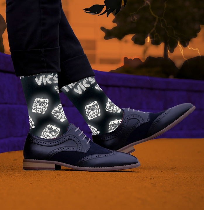 Glow in the Dark Skull Mug Socks - Fun Novelty Socks for Halloween, Gifts, and Cosplay Costume Accessories