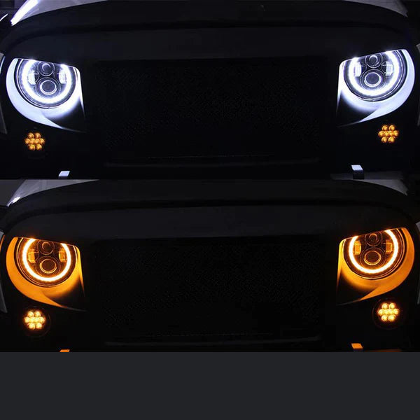7 Inch 45W LED Angel Eye Headlights for Cars, Trucks, SUVs - High Brightness Waterproof Headlamp Pair - Perfect for Night Driving, Off-Roading & Custom Vehicle Upgrades