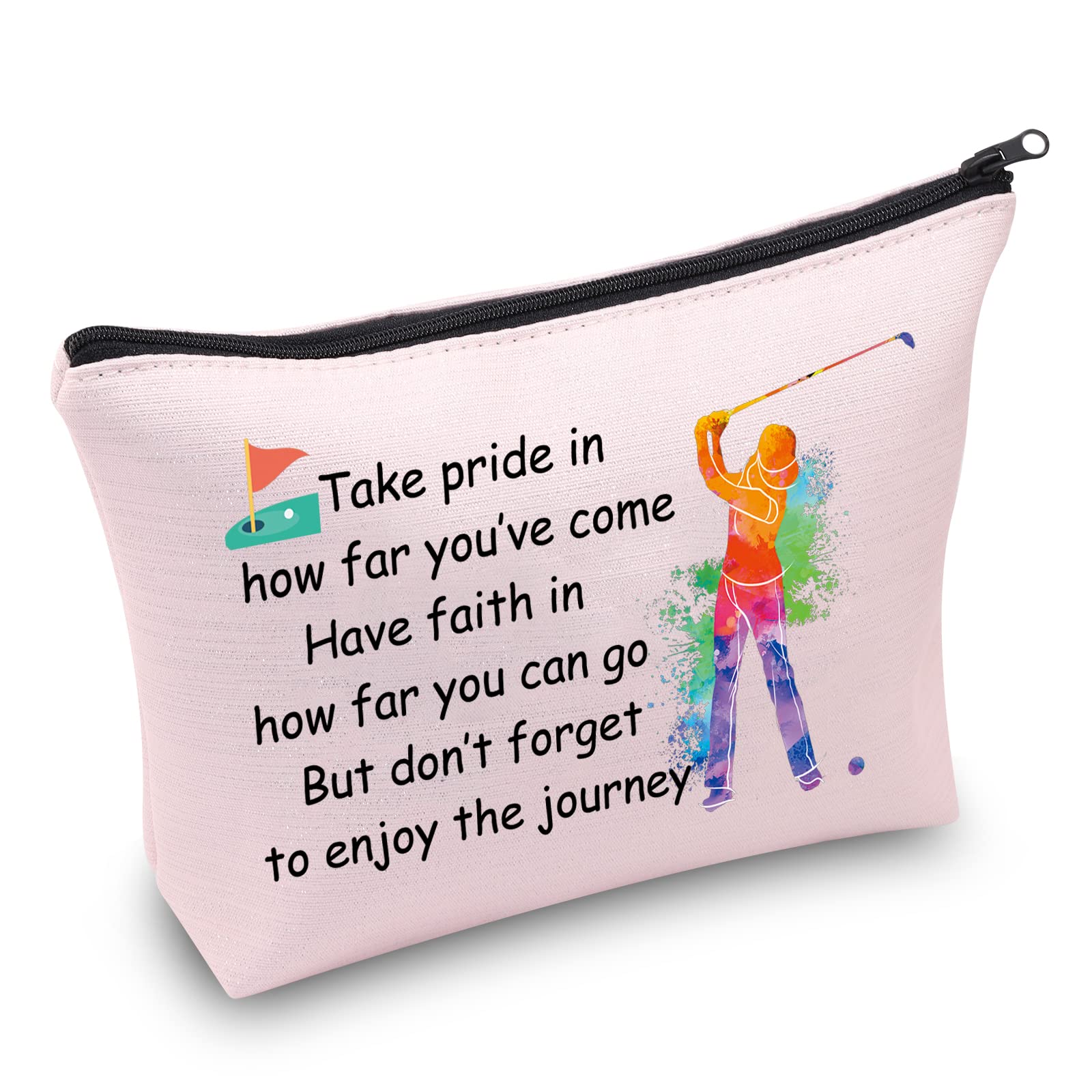 Premium Golf Cosmetic Bag for Women - Pink Golf Makeup Pouch, Ideal Golf Gifts for Lady Golfers, Team Players & Golf Lovers - Perfect for Travel, Tournaments & On-Course Touch Ups