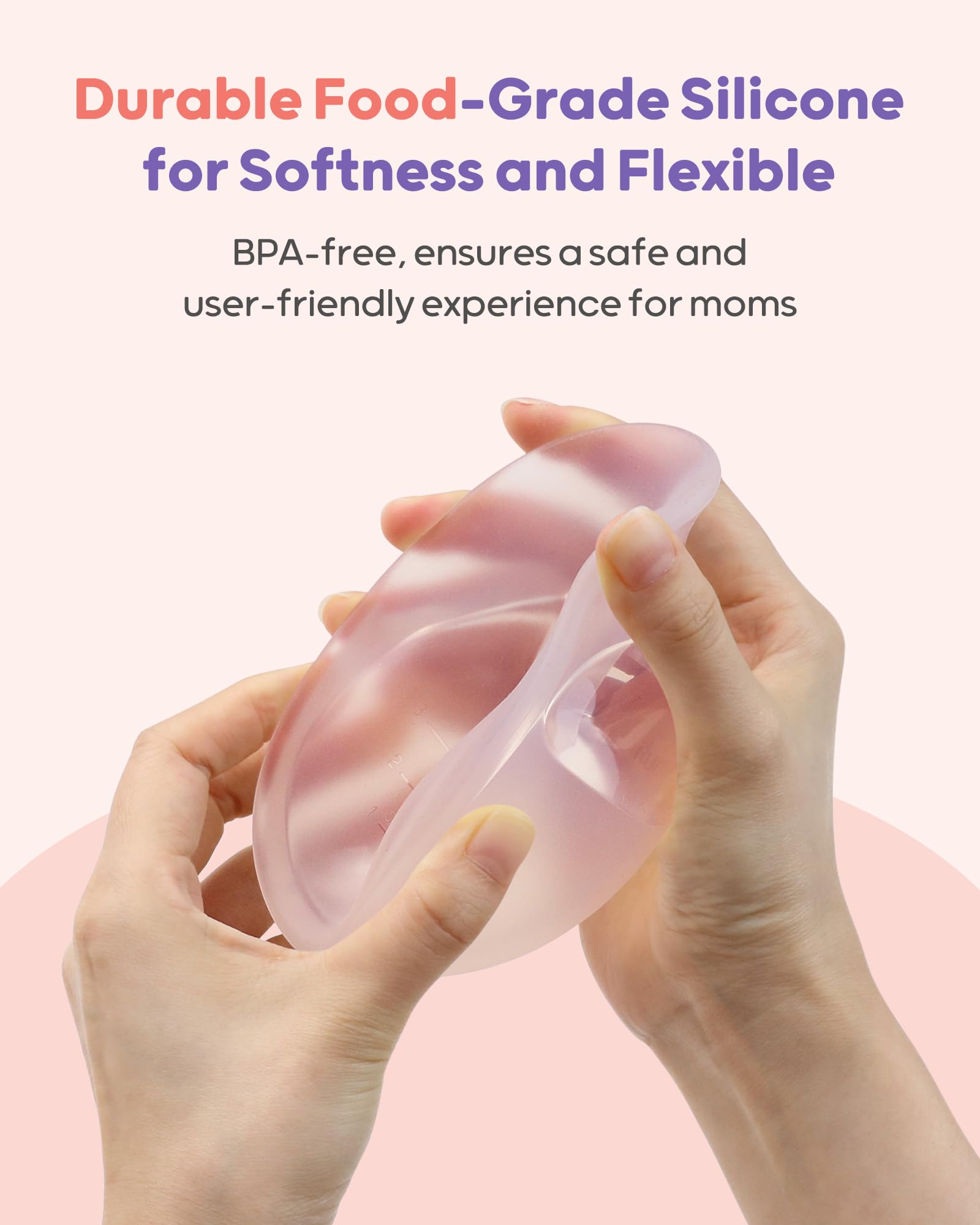 Nuliie 2 Pack Silicone Breast Milk Collectors - 3oz/90ml Leak-Proof Milk Catcher for Breastfeeding Moms, BPA-Free Soft Breast Shells, Wearable Manual Breast Pump for Newborns - Perfect for Nursing, Travel & On-the-Go Use