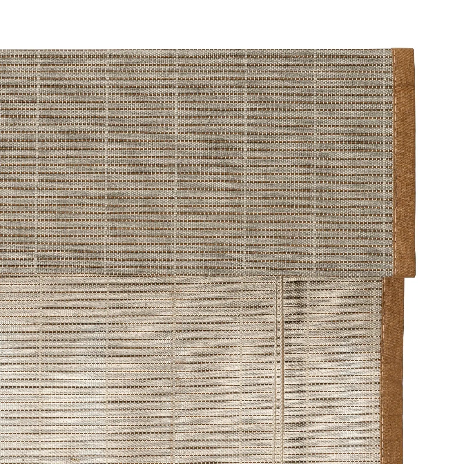Natural Flax Bamboo Woven Window Shade - Light Gray Brown for Living Room & Bedroom Blackout Privacy