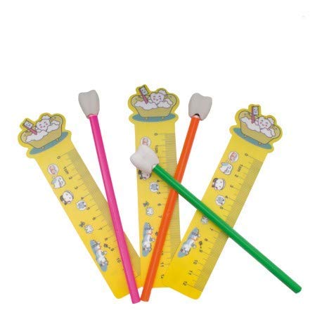 Dental Themed Pencil Set with Molar Eraser & Ruler - 20 Pack for Dentists, Students & Dental Office Gifts | Perfect for Dental School, Office Decor & Promotional Giveaways