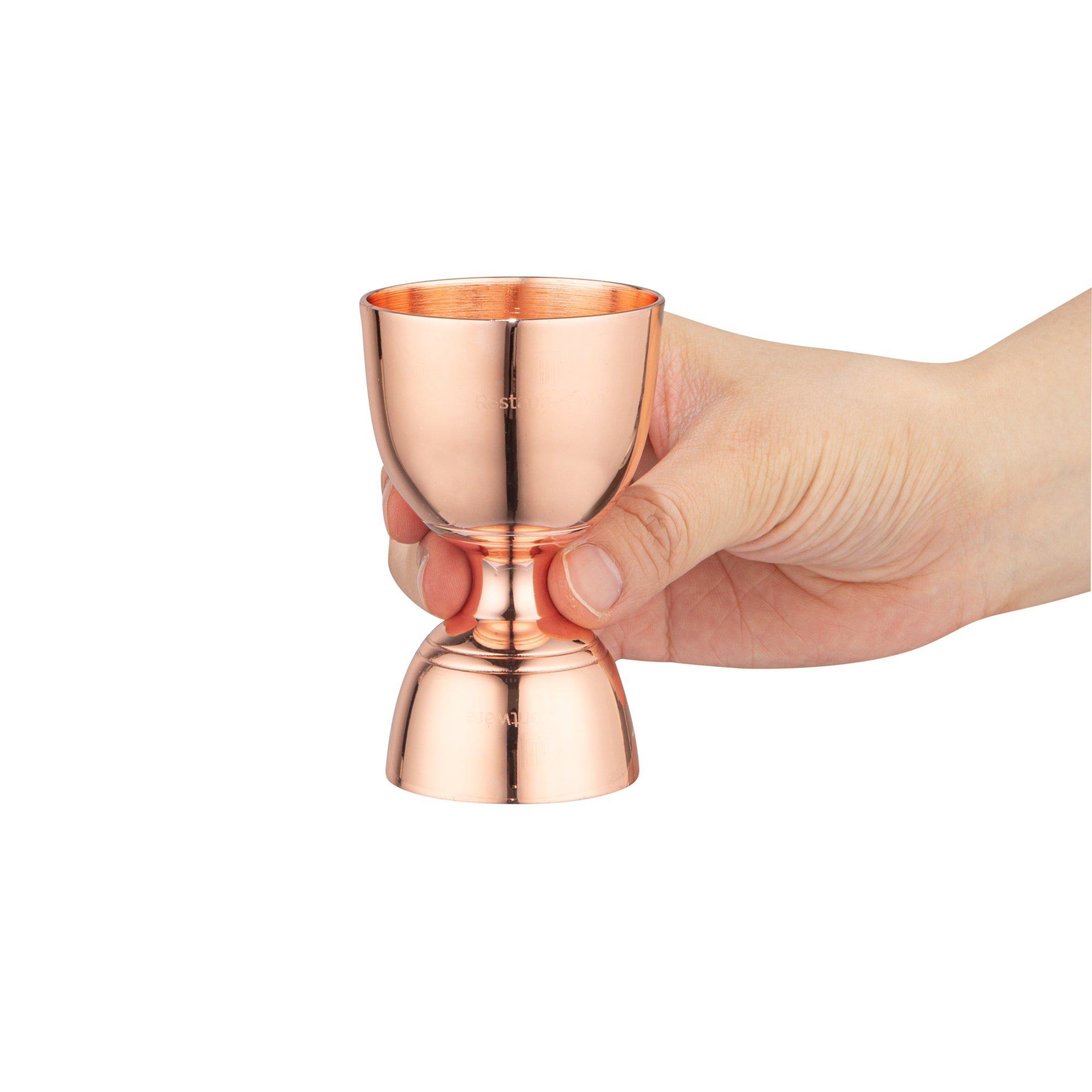 1 oz & 2 oz Copper Plated Stainless Steel Jigger for Cocktails - Perfect for Negroni, Martini & Mixology - Bar Essential Measuring Tool (1 Count) - Ideal for Home Bars & Professional Bartenders