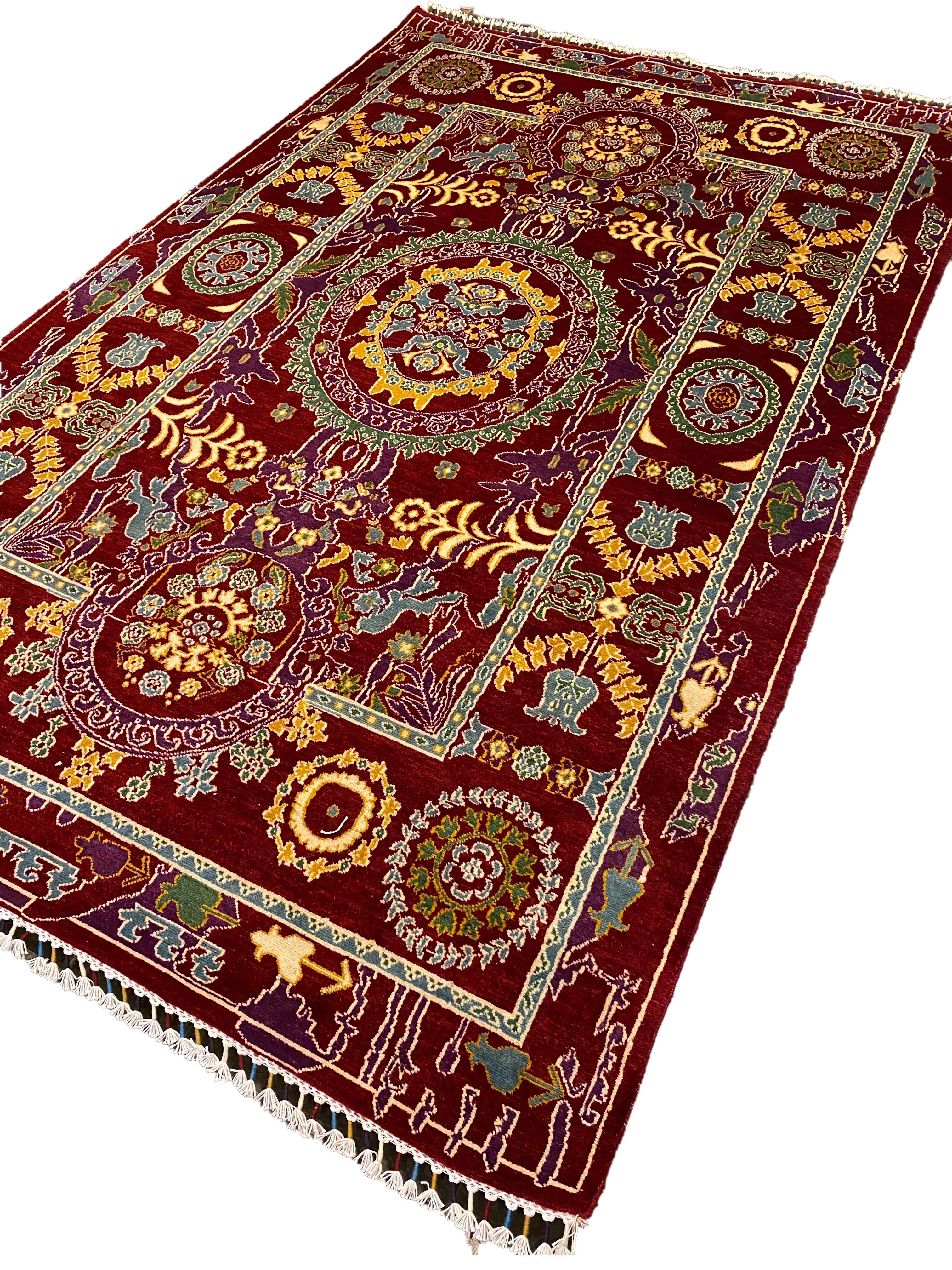Handmade Suzani Embroidered Pillow Cover 9.5