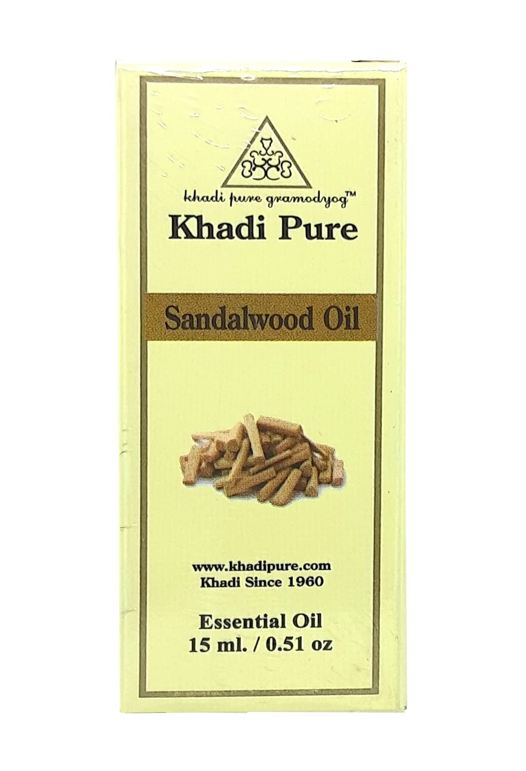 Pure Sandalwood Essential Oil by Khadi - 15ml for Aromatherapy, Relaxation & Skin Care | Natural & Therapeutic Grade
