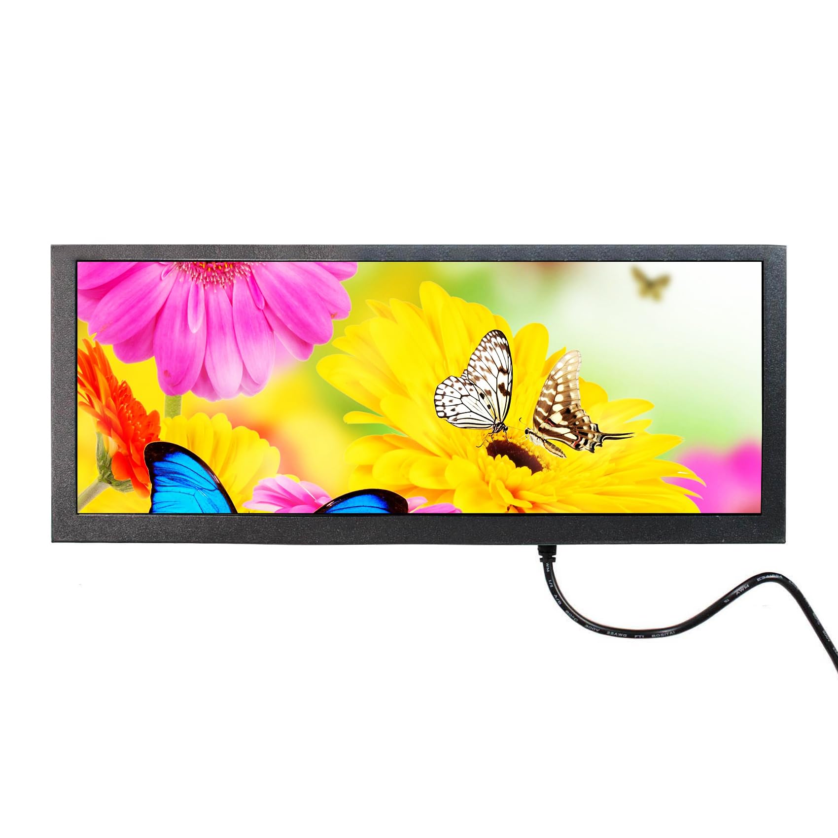 10.3 Inch Portable Stretched Bar Monitor - 1920x720 FHD 850nit IPS LCD Screen with HDMI Port, Built-in Dual Speakers & Metal Bracket | Perfect for Digital Signage, Retail Displays, and Multi-Screen Setups