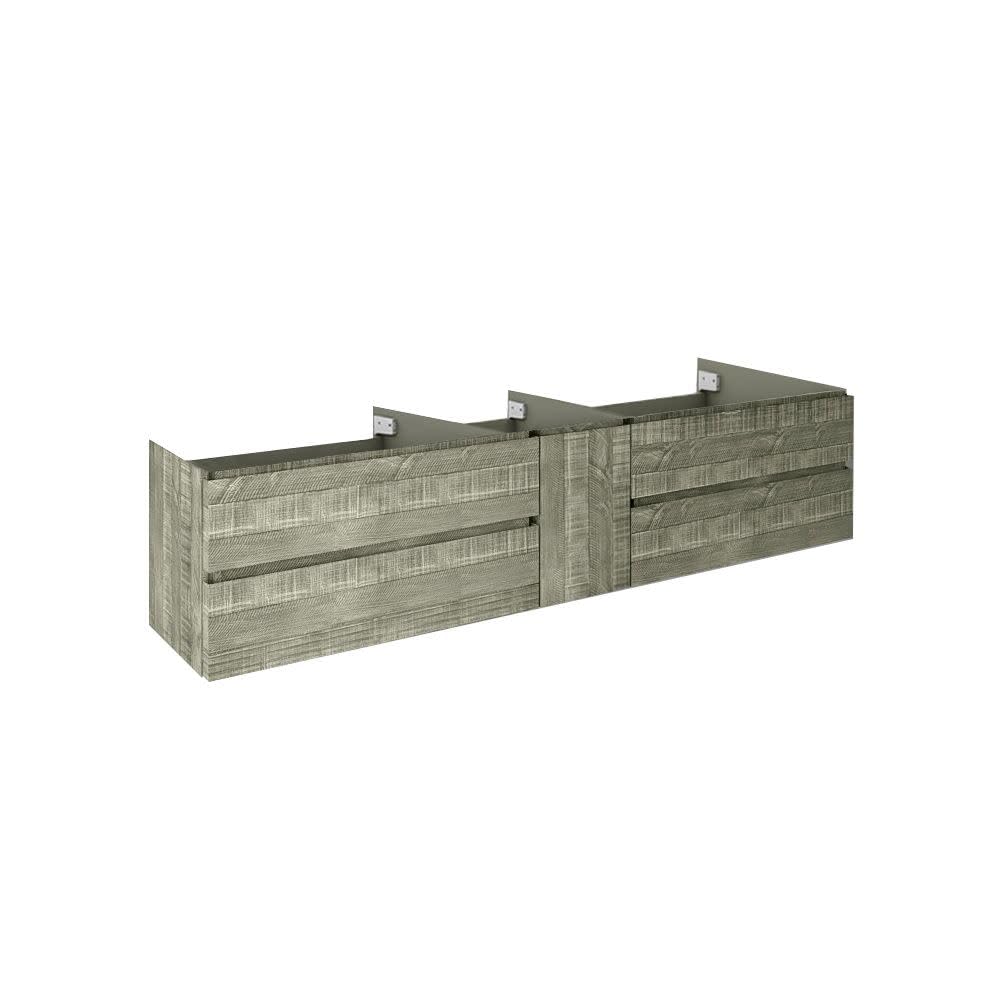 Fresca Stella 82 Inch Wall Mounted Double Bathroom Vanity Cabinet in Ash Gray - Perfect for Modern Bathrooms and Small Spaces