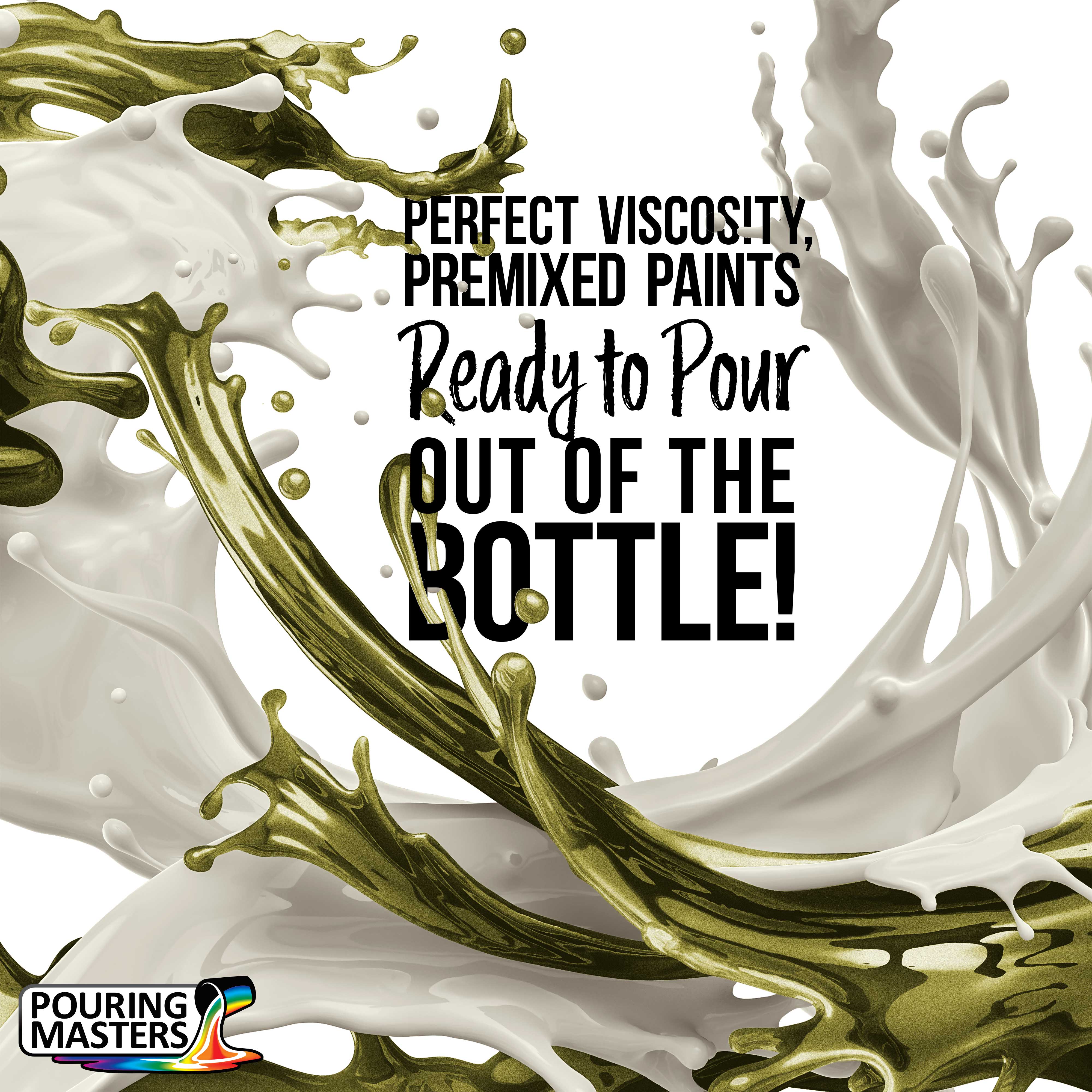 Premium Olive Green Metallic Pearl Acrylic Pouring Paint - 32oz Ready-to-Use Water-Based Art Supplies for Canvas, Wood, Crafts, Tile & Rock Painting - Perfect for DIY Home Decor, Fluid Art Projects and Creative Gift Ideas