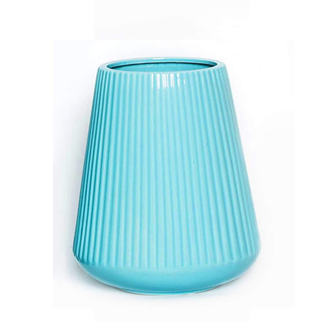 Blue Ceramic Vase - Modern Minimalist Nordic Style Home Decor for Living Room, Kitchen & Dining Table | Perfect for Dried Flowers, Floral Arrangements & Centerpieces | Elegant Decorative Vase for Wedding, Party & Housewarming Gifts (Color: Blue)