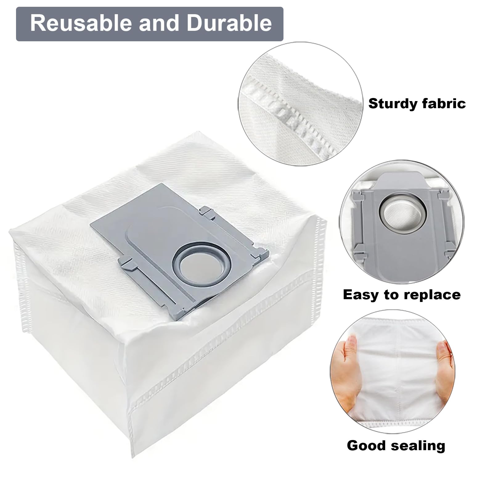 22 Pack Dust Bags for Roborock S8+/S8 Pro Ultra/S7 MaxV Ultra/Q7+/Q8 Max+/Q5 Pro Robot Vacuum Cleaners | 3L Large Capacity Disposable Vacuum Bags | Perfect for Home Cleaning & Maintenance